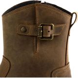 Mayura Boots 05 Bruin Biker Western Heren Enkellaars Vierkante N Rits Sluiting