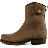 Mayura Boots 05 Bruin Biker Western Heren Enkellaars Vierkante N Rits Sluiting