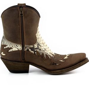 Mayura - Boots 12U - Cowboy Western Enkellaars - Bruin/Natural - Waxed Leather