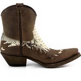Mayura - Boots 12U - Cowboy Western Enkellaars - Bruin/Natural - Waxed Leather