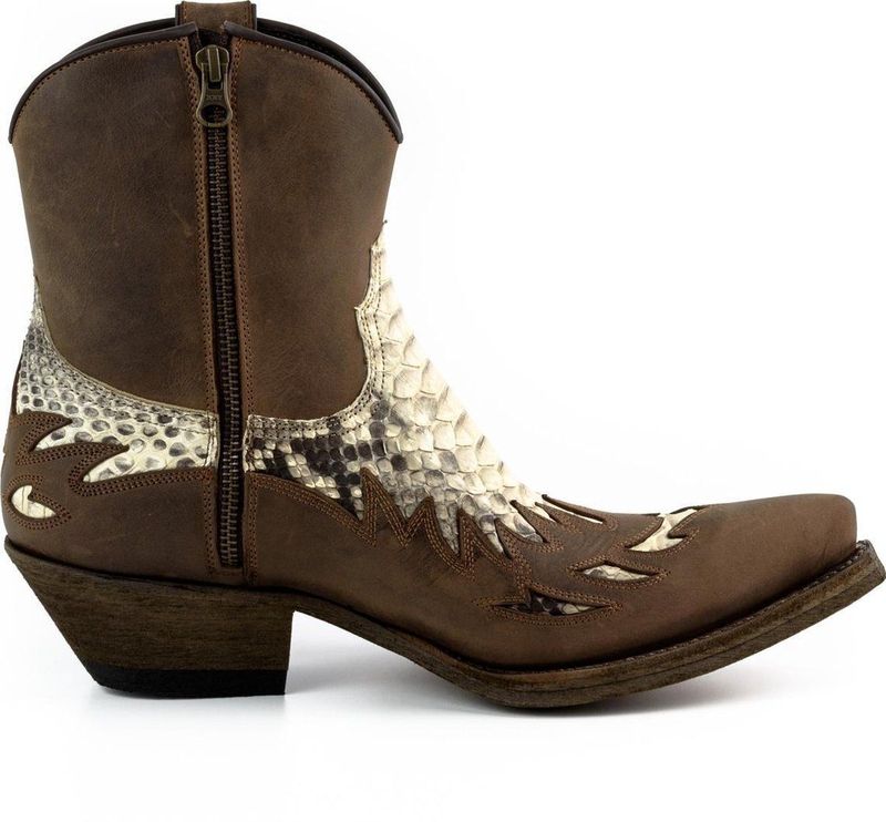 Mayura - Boots 12U - Cowboy Western Enkellaars - Bruin/Natural - Waxed Leather