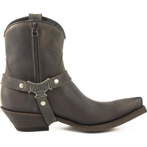 Mayura Boots 14 Donker Grijs/ Heren Cowboy Western Spitse Enkellaars Schuine Hak Rits Afneembaar Spoor Echt Leer Maat EU 39