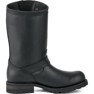 Mayura Boots 18 Zwart/ Biker Dames Heren Motorlaarzen Ronde Neus Anti Slip Zool Echt leer Maat EU 46