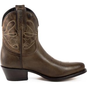 Mayura Boots 2374 Kastanje Dames Cowboy fashion Enkellaars Spitse N Western Hak Echt Leer