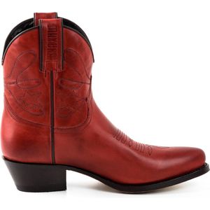 Mayura Boots 2374 Rood/ Dames Cowboy fashion Enkellaars Spitse Neus Western Hak Echt Leer Maat EU 37