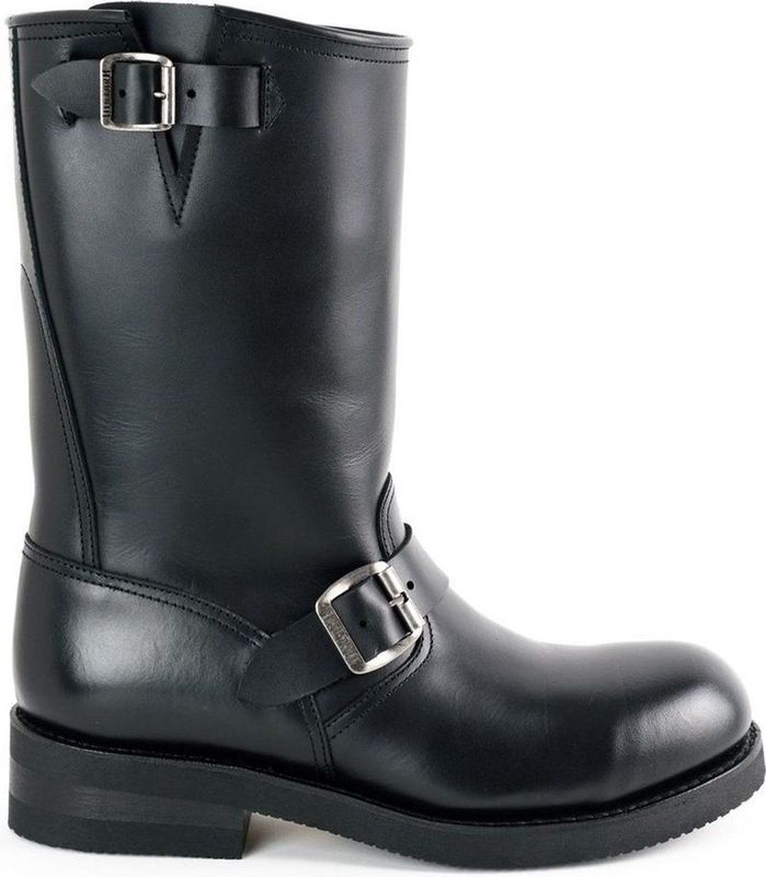 Mayura Boots 01 Zwart Biker Western Heren Laarzen Vierkante N Platte Hak Vast Sierspoor