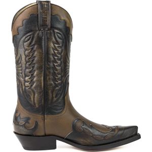 Mayura Boots 1927 Bruin/ Spitse Cowboy Western Dames Heren Laarzen Schuine Hak Two Tone Echt Leer Maat EU 45