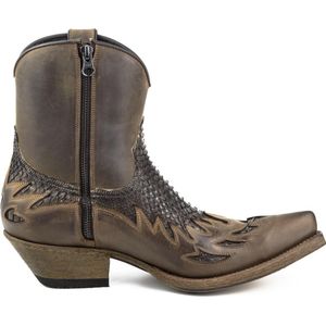 Mayura Boots 12 Bruin/ Bruin Cowboy Western Heren Enkellaars Spitse Neus Schuine Hak Rits Waxed Leather Maat EU 40