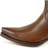 Mayura Boots Virgi 2536 Kastanje/ Dames Western Laarzen Sierstiksel Spitse Snip Toe Neus Rechte Schacht Hoge Hak Glad Leer Maat EU 41