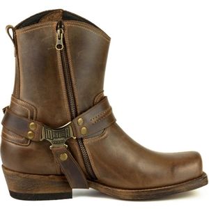 Mayura - 005 ARS - Biker Western Enkellaars - Bruin - Leren Zool - Rits Sluiting