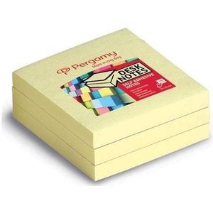 Pergamy Sticky Notes 100 Vel 7,6x7,6cm Geel Pak A 12 Stuks