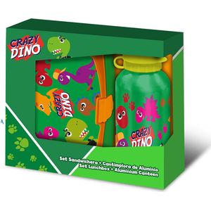 Crazy Dino Lunchbox en Drinkfles - 8435507838252