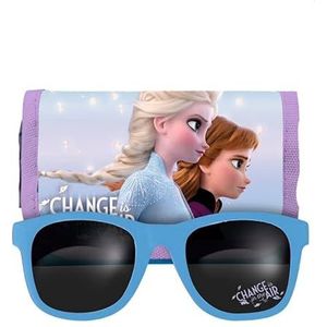 Disney Portemonnee Met Zonnebril Frozen Ii Blauw 2-delig