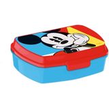 Disney Mickey Mouse broodtrommel/lunchbox voor kinderen - blauw - kunststof - 20 x 10 cm