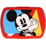 Disney Mickey Mouse broodtrommel/lunchbox voor kinderen - blauw - kunststof - 20 x 10 cm