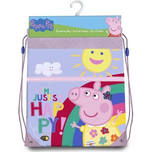 Peppa Pig gymtas/rugzak/rugtas voor kinderen - lila - polyester - 42 x 30 cm