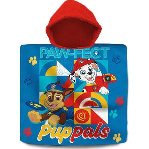 Paw Patrol bad cape/poncho - 60 x 120 cm - katoen - voor kinderen
