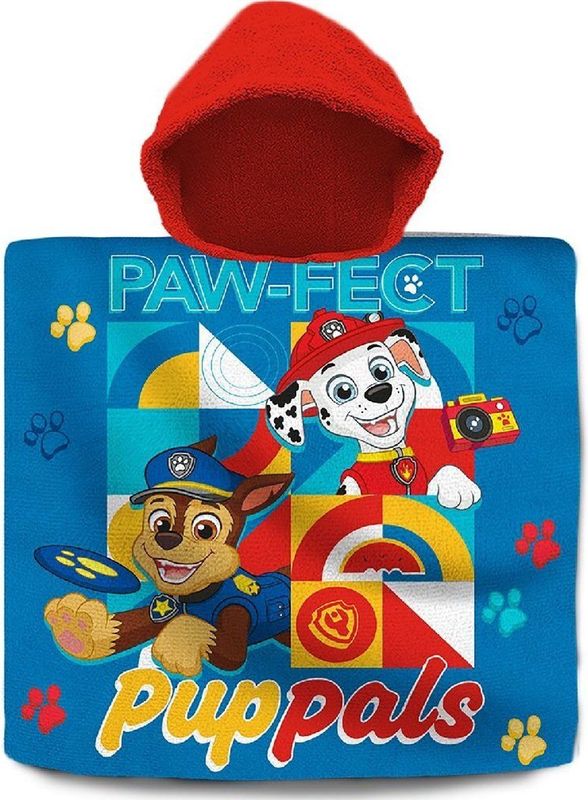 Paw Patrol bad cape/poncho - 60 x 120 cm - katoen - voor kinderen