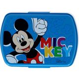 Disney Mickey Mouse broodtrommel/lunchbox voor kinderen - rood/blauw - kunststof - 20 x 10 cm