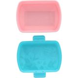 Disney Minnie Mouse broodtrommel/lunchbox voor kinderen - blauw - kunststof - 20 x 10 cm