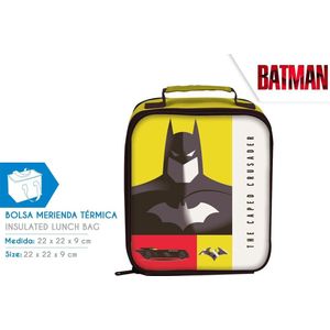 Batman thermische lunchtas 22 cm, ritssluiting met draaggreep, houd voedsel warm, snackrugzak voor kinderen terug naar school geschenken 3+jaar