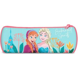 Frozen Barrel Pencil Case 22cm| Polyester Kids School Pencil Case | School Stationaire Benodigdheden| Ritssluiting Enkele Pocket Potlood Pouch