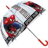 Spiderman paraplu - voor kinderen - rood/blauw - D61 cm