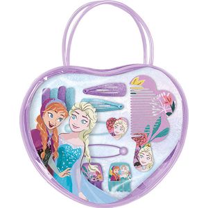 Disney Frozen tasje met haar accessoires - Anna & Elsa - Paars - Met kam, Clips en elastiekjes