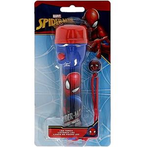 Marvel Spiderman kinder zaklamp/leeslamp - rood/blauw - kunststof - 16 x 4 cm