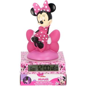 Minnie Mouse 3D Wekker met nachtlampje en geluiden - MN4500