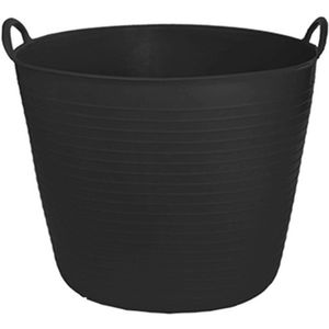 Flexibele kuip/emmer - zwart - 42 liter - kunststof - 45 x 37 cm