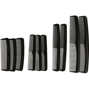 Professionele haar kammenset - zwart - 10 delig - kunststof - haarkammen - volwassen en kinderen