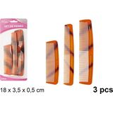 Haar Kammenset - Bruin - Kunststof - 3 Stuks
