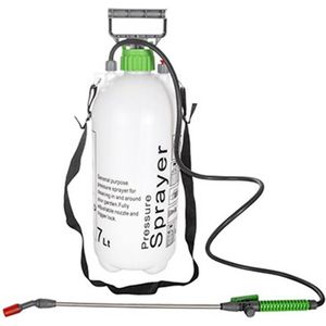 CM Plantenspuit met hoge druk sproeier/vernevelaar - lange spuitkop - kunststof - 7 liter - 18 x 51 cm - water/voedingstoffen/gif