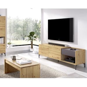 TV-meubel 164 cm + Hefbare salontafel - Melamine - LUND