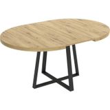 DUNA uitschuifbare ronde tafel - 4 tot 6 zitplaatsen - Eiken decor - B110 x D110/152 x H77 cm