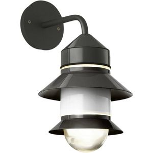 Wandlamp E27 8-15W met diffuser van mondgeblazen en geperst glas, grijs, 28,7 x 28,7 x 36,9 cm (A654-024)