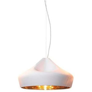 Pleat Box 47 LED-hanglamp, 8-16 W, met keramische kap en email, wit/goud, 44 x 44 x 26 cm (A636-231)
