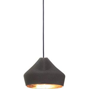 Pleat Box 24 LED-hanglamp, 5-8 W, met keramische kap en email, zwart/goudkleurig, 21 x 21 x 18 cm (A636-217)