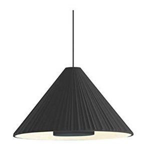 Pu-Erh 32 LED-hanglamp, 6 W, keramiek, met textiel-effect, wit en zwart, 32 x 32 x 18,7 cm, A684-010