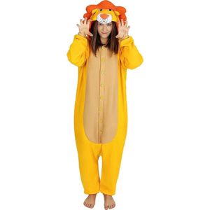 FUNIDELIA Onesie Leeuw - Leeuwen Kostuum voor Volwassenen - Maat: L-XL