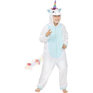 FUNIDELIA Blauw Eenhoorn Kostuum - Eenhoorn Onesie - Maat: 122 - 134 cm