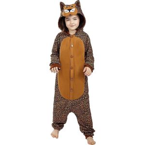 FUNIDELIA - Luipaard Onesie - Kostuum - Bruin