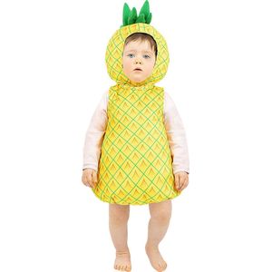 FUNIDELIA Ananas kostuum voor baby - Maat: 69 - 80 cm - Geel