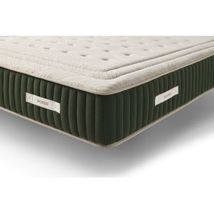 DUPEN® Matras, natuurgroen, hoogte 31 cm, gemiddelde sterkte, exclusief stretchweefsel, geperforeerd latex, Canamo + bamboe, 2-zijdig matras, HR-Kern Airdream, afmetingen 90 x 180 cm