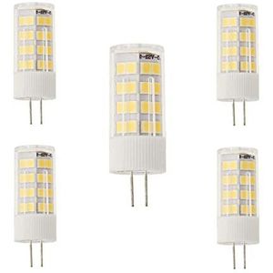 Jandei 5 stuks 12 V DC G4 ledlampen, 3 W vermogen, natuurlijk wit, 4000 K, 400 lumen, (komt overeen met 25-30 W halogeen), 12 mm diameter, 46 mm totale lengte met pinnen, bescherming