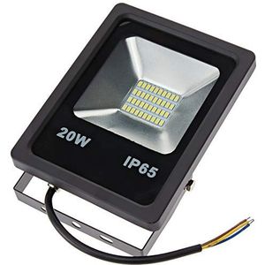 Led-projector, smal, 20 W, voor buiten, IP65, SMD5630, zwarte behuizing