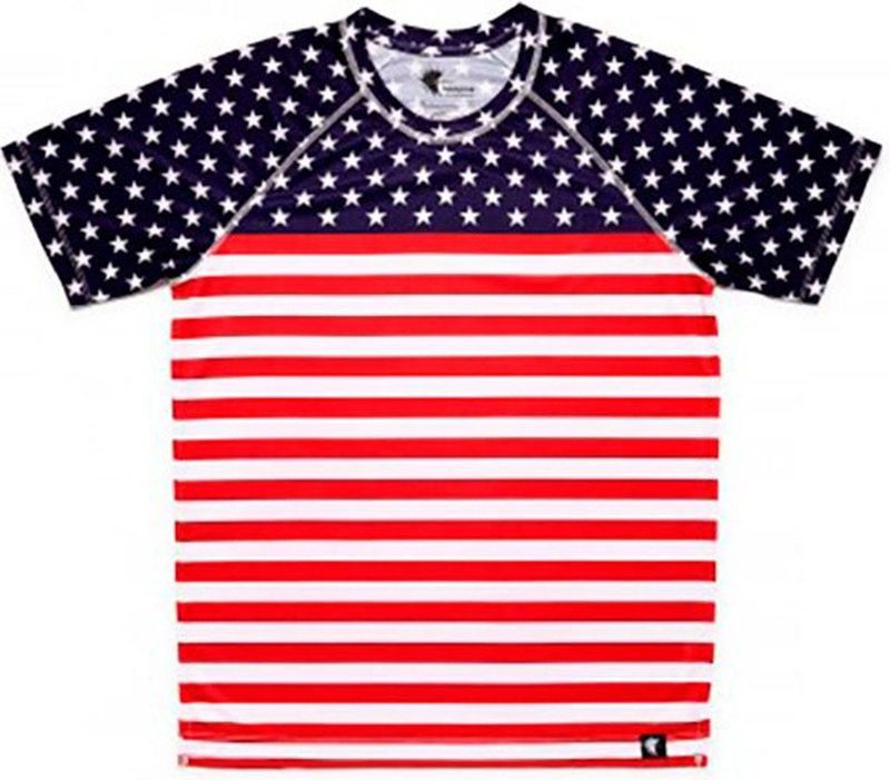 Hoopoe - Stars And Stripes - T-shirt - Rood - Microvezel - Korte Mouwen