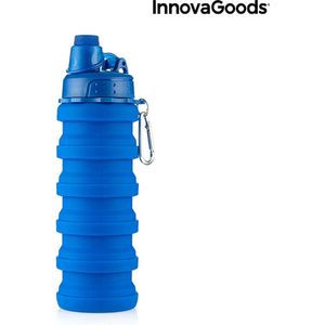 Innovagoods Bentle - Opvouwbare Drinkfles - Schroefdop - Warme en koude dranken - Dubbele anti-lekbeveiliging - 500 ML - Blauw