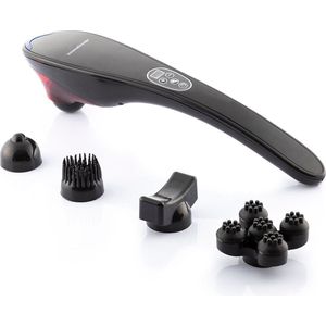 InnovaGoods® Oplaadbare Handmassager Masfin, masseert je lichaam diep en ontspannend, met 3 verwisselbare kopstukken, ideaal voor thuis en op het werk.